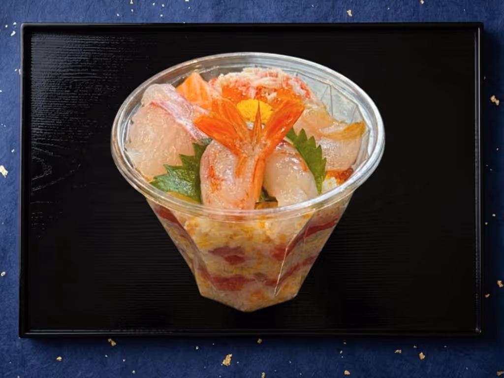 ミルフィーユ寿司 - 彩り豊かな具材が層になった見た目も美しいカップ寿司